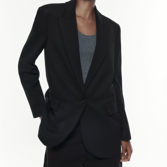 NWT Zara Straight Cut Buttoned Blazer - Picture 2 of 9